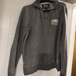 Roots grey 1/4 zip Sweater